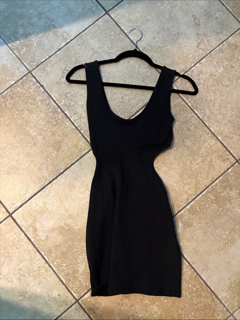 Brandy Melville Black Cut out waist mini dress